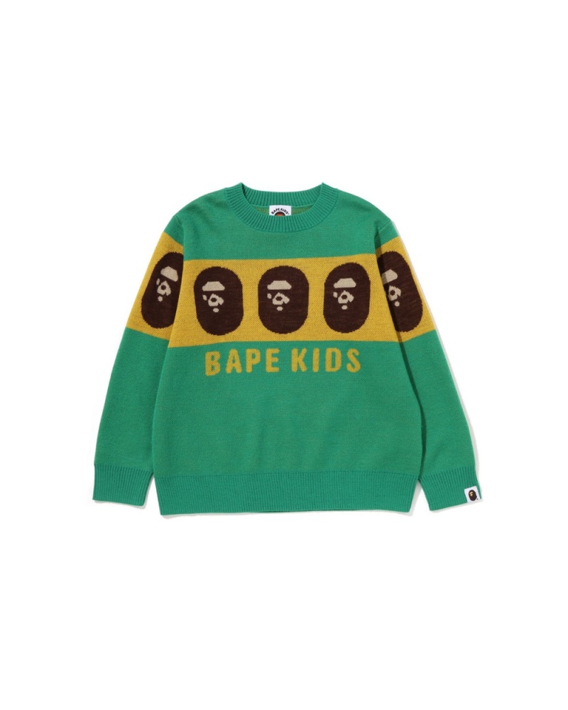 Hauts Bape Ape Head Vert Clair Enfant | HEL-51757885